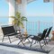 4-Piece Foldable Outdoor Patio Conversation Set Black Fabric & Metal with SPC Coffee Table